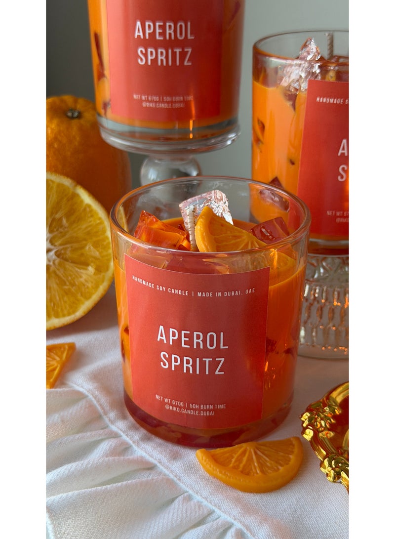 Riko شمعة معطرة برائحة أبيرول سبرتيز في جرة مع غطاء - 350 جرام (12.3 أونصة) | شمع صويا 100% | رائحة برتقالية | لون برتقالي | مثالية للهدايا، ديكور المنزل، الحفلات وعطر الغرف | مثالية لديكور غرفة المعيشة والمكتب - Image 3