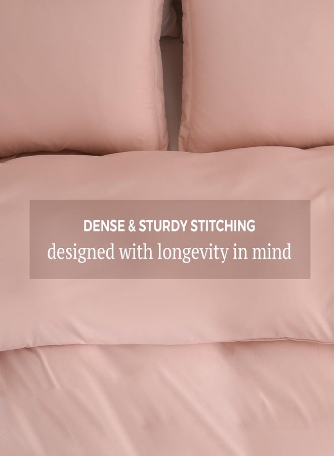 جي اس دي طقم غطاء لحاف JSD بلون وردي باهت، مقاس كوين، 3 قطع: غطاء لحاف مع أغطية وسائد، مصنوع من ألياف دقيقة ناعمة مصقولة، إغلاق بسحاب، اللحاف غير متضمن. - Image 5
