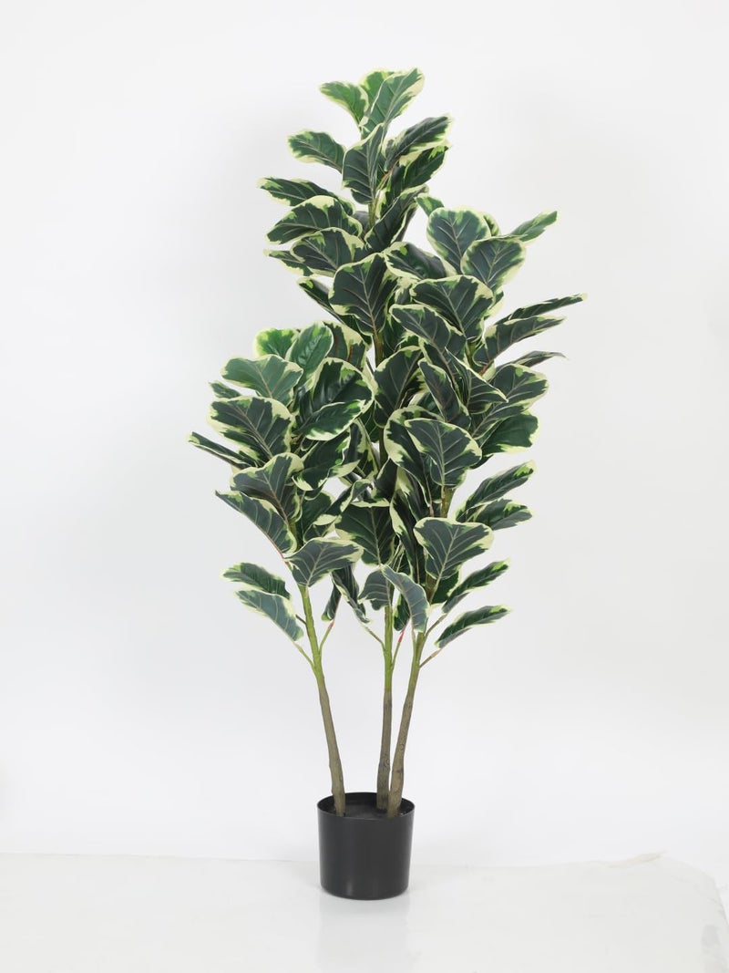 ARICK DECOR 5Ft Artificial Variegated Fiddle Leaf Fig Plants for Indoor Outdoor with Pot - Image 2