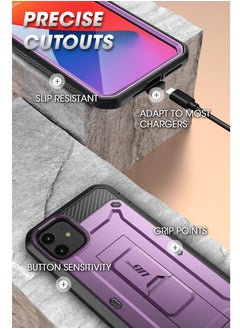 SupCase Unicorn Beetle Pro Series Case For Iphone 12 And Iphone 12 Pro 2020 Release 6.1 Inch Built In Screen Protector Full Body Rugged Holster Case Violte  - Image 5