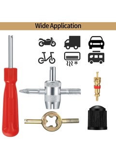 Generic 33PCS Tyre Valve Core Tool Kit, Valve Core Remover Tools Including 20pcs Valve Cores 10pcs Valve Caps 1pc Single Head Valve Core Remover 1pc Dual Head Valve Tool 1pc 4 Way Valve Tool  - Image 4