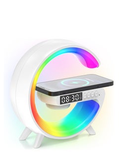 ELTRAZONE ELTRAZONE Smart Bluetooth Speaker Wireless Phone Charger LED Light, Multifunctional RGB Night Light and Charging Station, Smart Sounder Alarm Clock for Bedroom Smart Desk Lamp Control with App  - Image 1