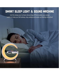 ELTRAZONE ELTRAZONE Smart Bluetooth Speaker Wireless Phone Charger LED Light, Multifunctional RGB Night Light and Charging Station, Smart Sounder Alarm Clock for Bedroom Smart Desk Lamp Control with App  - Image 2