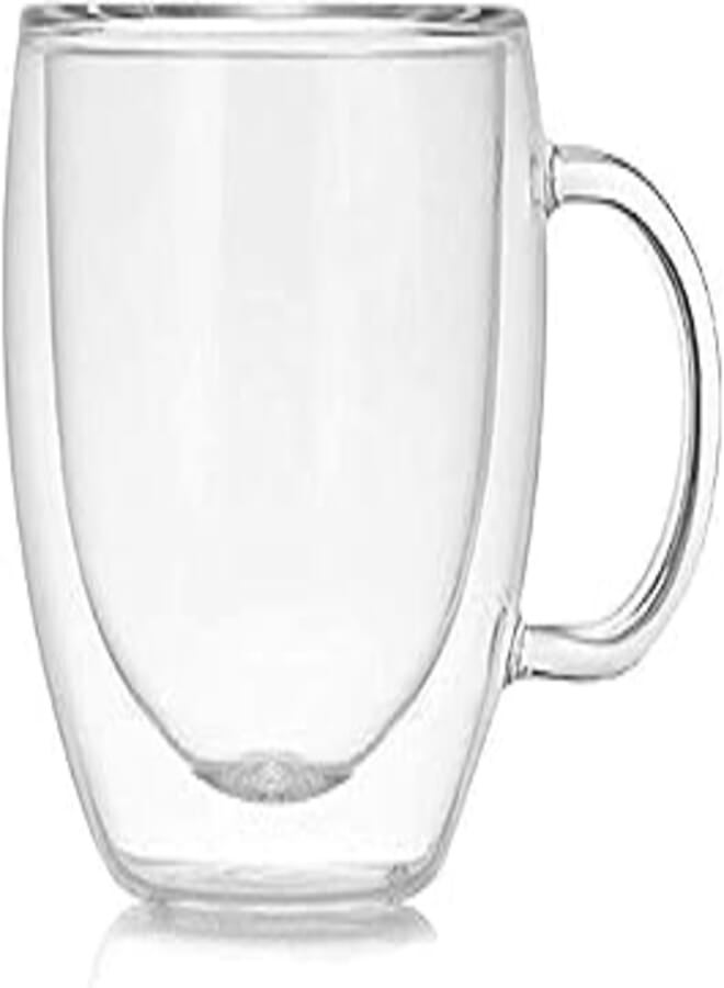 OR double-layer glass coffee cup Heat-resistant handle coffee cup casual coffee cup drinking cup