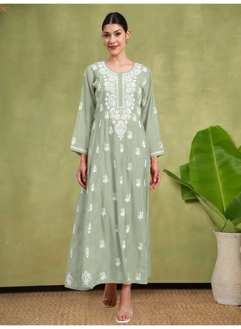 Alaya Hand Embroidered Chikankari Chanderi Jalabiya-AL4088