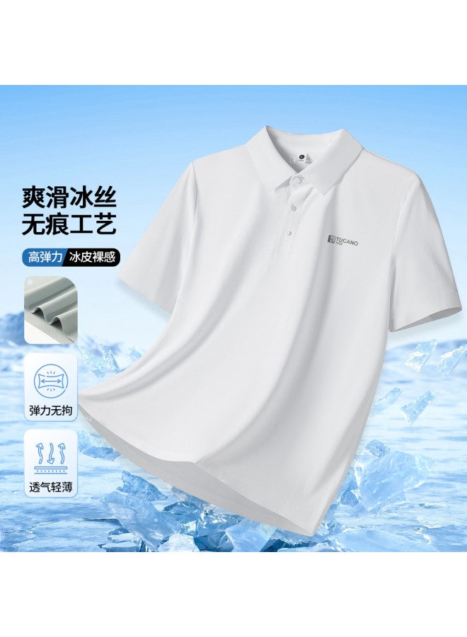 Tucano summer Thin Men's Seamless Polo Shirt Business Casual Collared Short Sleeve T-shirt For Men - Image 2