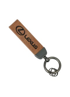 LEXUS Luxury Lexus Car Key Chain - Elegant PU Leather Strap and Metal Ring - Durable and Stylish Keyring  - Image 1