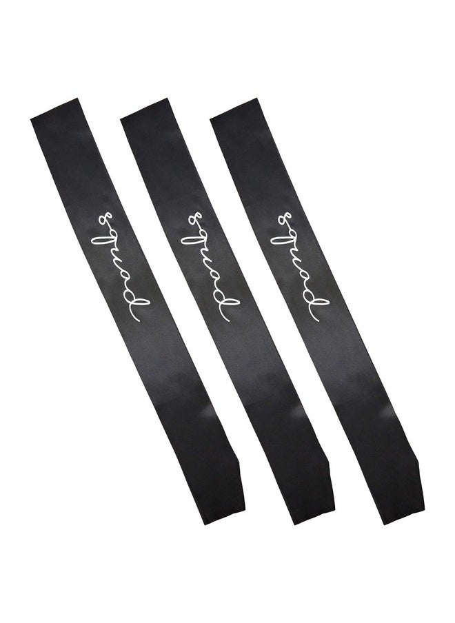Funky Junque - Bridal Sash Bachelorette Party Bridal Shower Gift Bundle 3 Pack Squad (Blackwhite) - Image 1