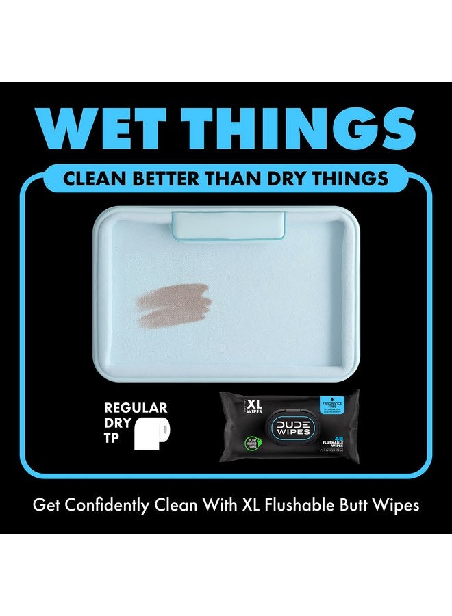 Dude DUDE Baby Wipes - Flushable Baby Wipes Unscented - (6 Pack) 288 Wipes - Extra Large Wet Wipes Flushable - Vitamin-E & Aloe - Septic and Sewer Safe - Image 5