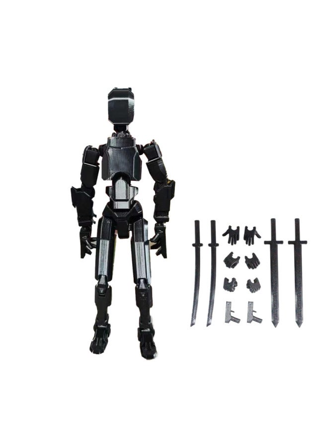 Multi-joint Movable Figure Hand Board Lucky 13 Doll Full Body Activity Robot Decompression To Play Artifact-Color:Second Generation Pure Black Bag 60g  - Image 1