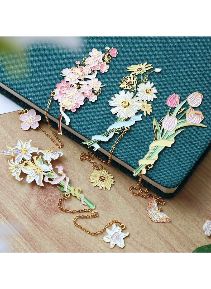 SYOSI - Metal Flower Bookmarks for Women, Cute Tulip Book Mark, Book Lovers Unique Gifts for Book Club Inspirational Gifts for Readers Book Markers for Friends Teacher Gifts - Image 1