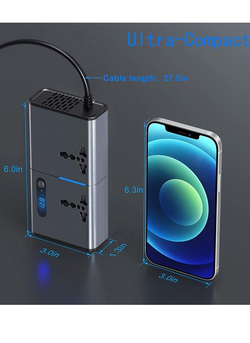 ELTRAZONE - Car Power Inverter 200W: LED Display, Multiple Ports & Switch Control - Image 1