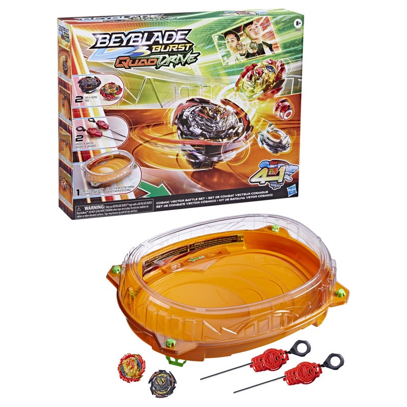 Beyblade Burst QuadDrive Cosmic Vector Battle Set - Battle Game Set with Beystadium, 2 Battling Top Toys and 2 Launchers for Ages 8 and Up - Image 2