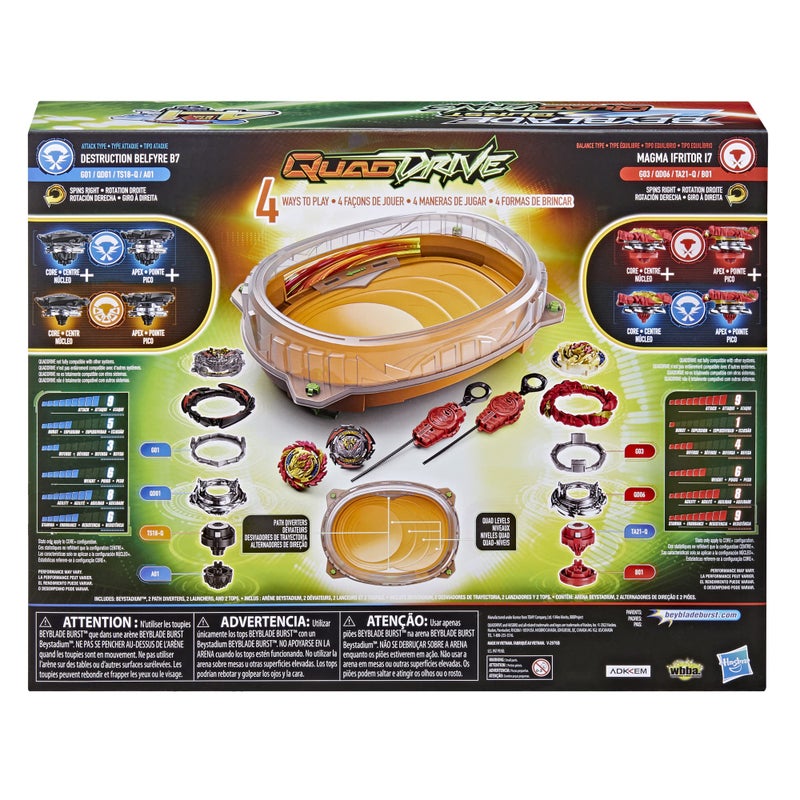 Beyblade Burst QuadDrive Cosmic Vector Battle Set - Battle Game Set with Beystadium, 2 Battling Top Toys and 2 Launchers for Ages 8 and Up - Image 4