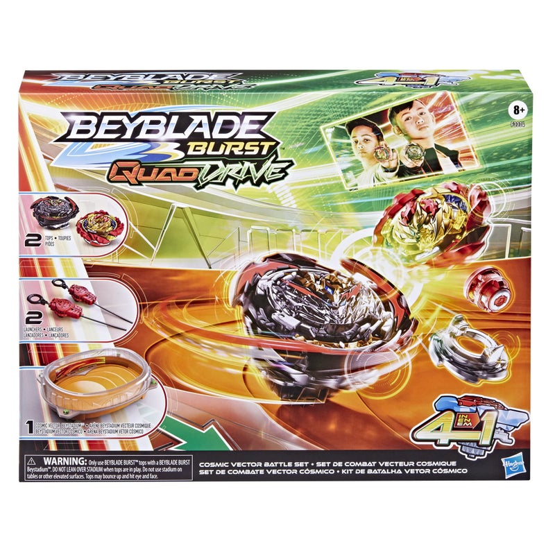 Beyblade Burst QuadDrive Cosmic Vector Battle Set - Battle Game Set with Beystadium, 2 Battling Top Toys and 2 Launchers for Ages 8 and Up - Image 3