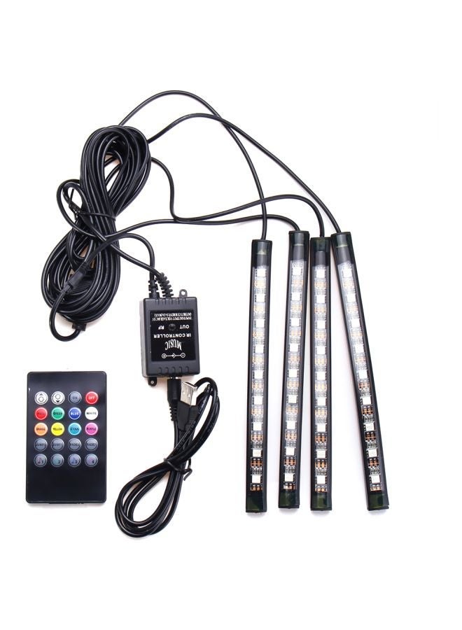 MUNTAQI 4-Piece Car Interior Sound Active Neon LED Strip With Remote - Image 1