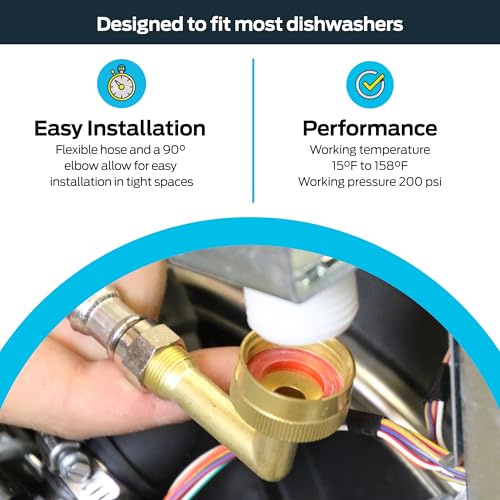 Eastman 6 Ft. Dishwasher Installation Kit, Braided Stainless Steel Supply Line with 3/8 Inch Compression Ends, 41045 - Image 4