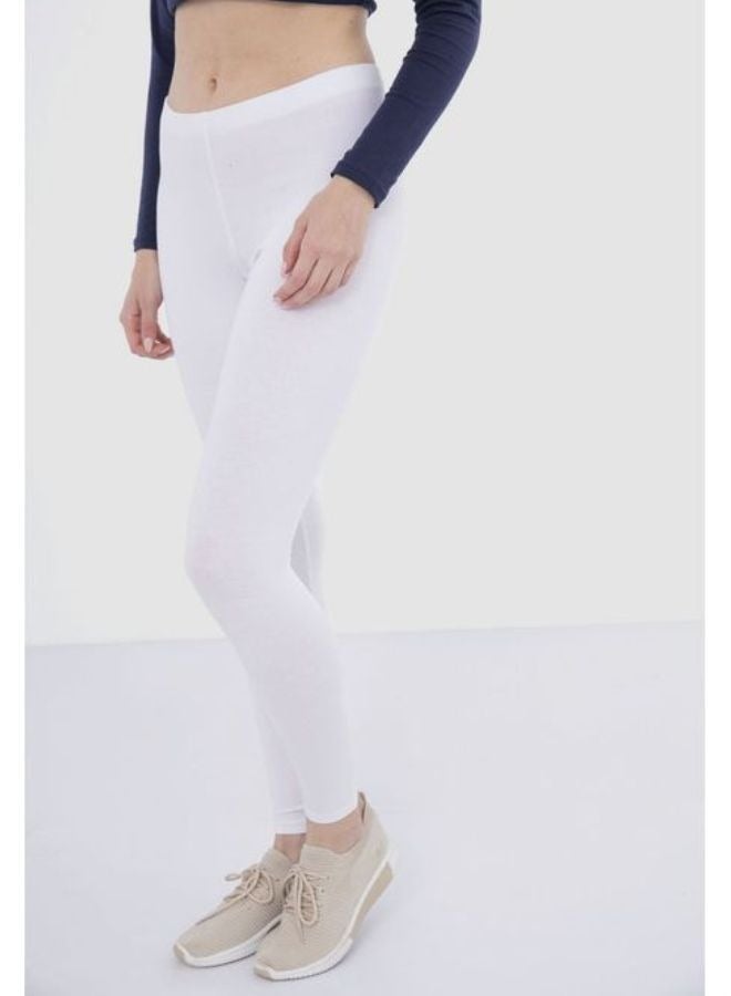 Carina Plain long cotton leggings for women with a high elastic waist, high-quality materials, good ventilation and soft to the touch - Image 1