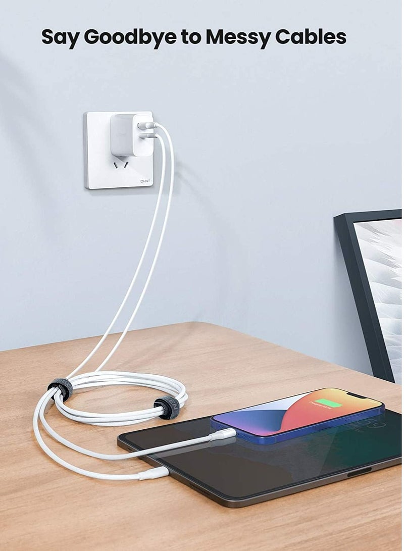 10 PCS خطاف ربط سحري قابل لإعادة الاستخدام وحلقة شريط صغير من منظم الكابلات القابل للتعديل لكابلات الماوس وكابلات الشحن وكابلات البيانات والهاتف وكابلات الكمبيوتر والمزيد - أسود - Image 4