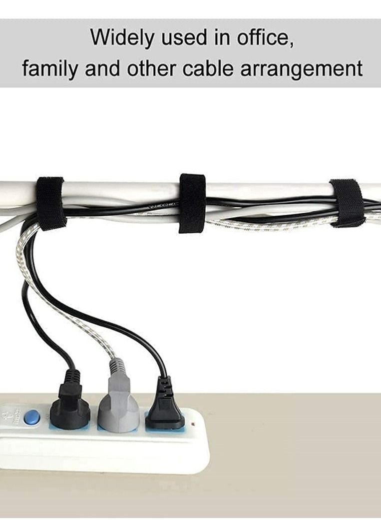 10 PCS خطاف ربط سحري قابل لإعادة الاستخدام وحلقة شريط صغير من منظم الكابلات القابل للتعديل لكابلات الماوس وكابلات الشحن وكابلات البيانات والهاتف وكابلات الكمبيوتر والمزيد - أسود - Image 5