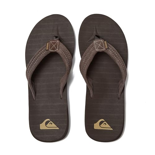 Quiksilver Men's Carver Suede 3-Point Flip Flop Sandal Athletic, Demitasse/Solid, 7 M US - Image 4