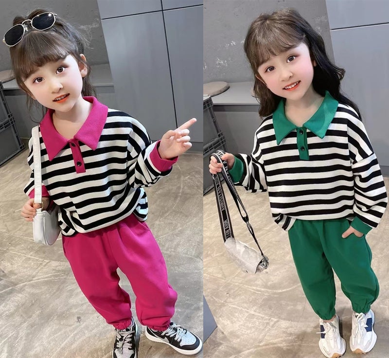 Kids 2023 Casual Sporty Korean Two-Piece Set 1024#Yellow  - Image 5