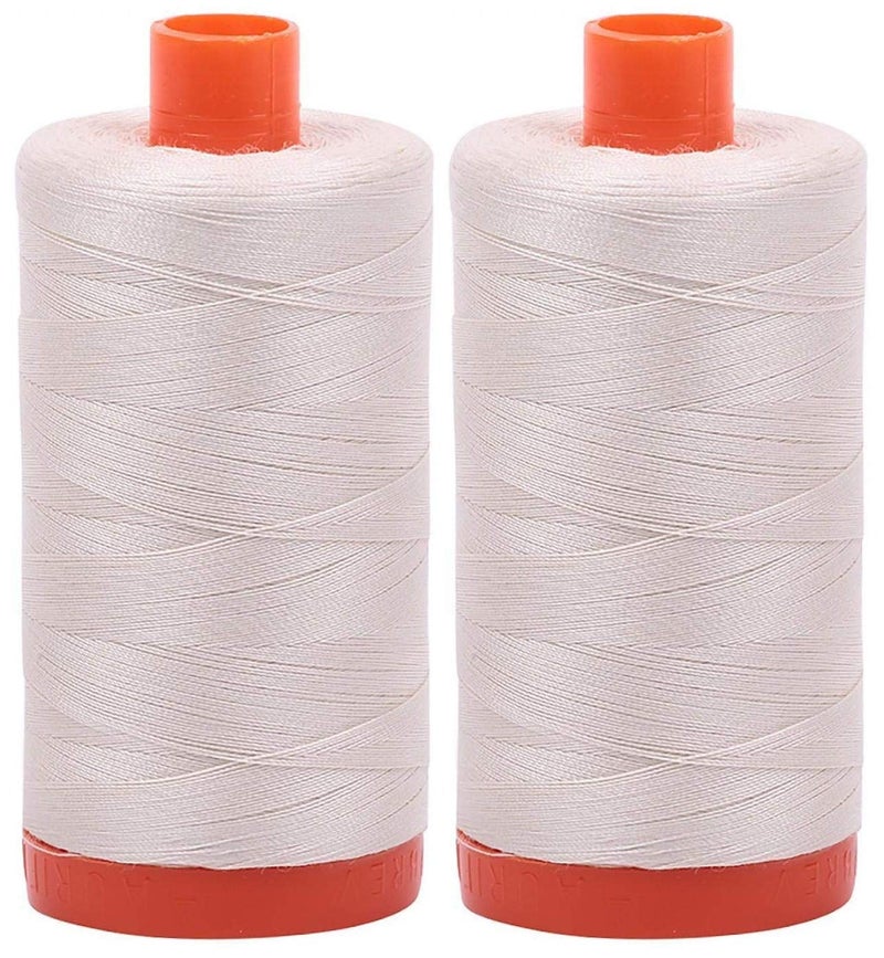 Aurifil 2-Pack - Aurifil 50WT - Silver White (2309) Solid - Mako Cotton Thread - 1422 Yards Each - Image 4