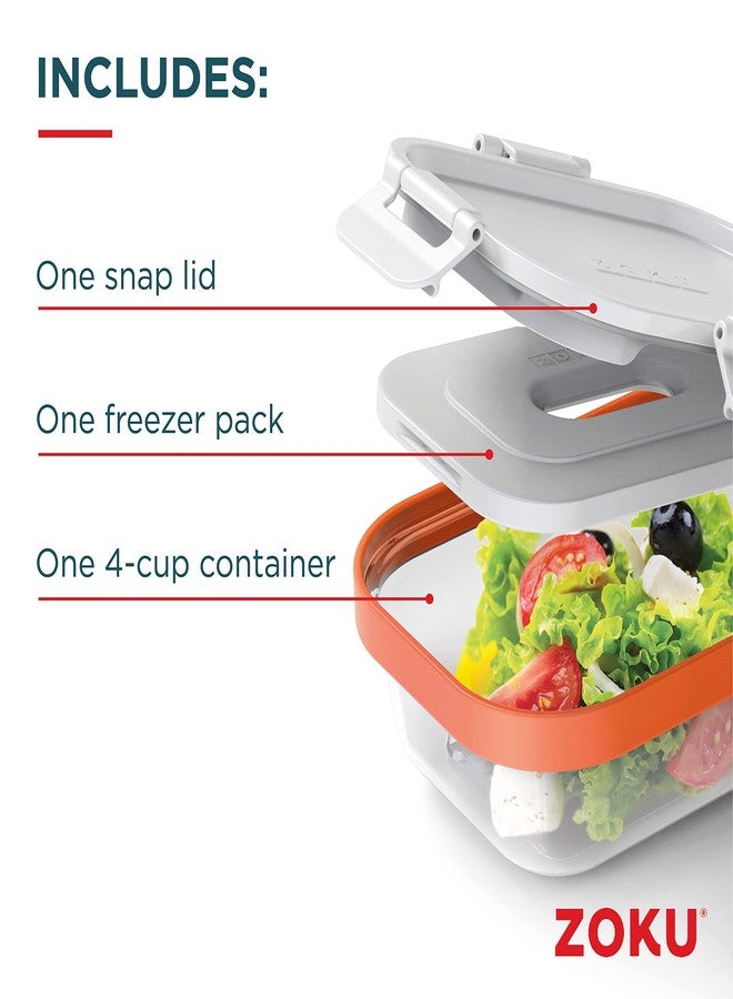 ZOKU - Nested Food Storage Container with Freezer Pack, Leak Proof with Airtight Lids, for Sandwiches, Lunches, Leftovers and more, Easy to Clean, Reusable, BPA Free (Neat Stack) (3 Piece) - Image 2