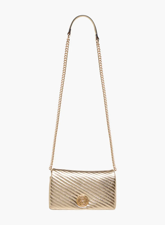 Paprika Quilted Crossbody Bag with Chain Strap