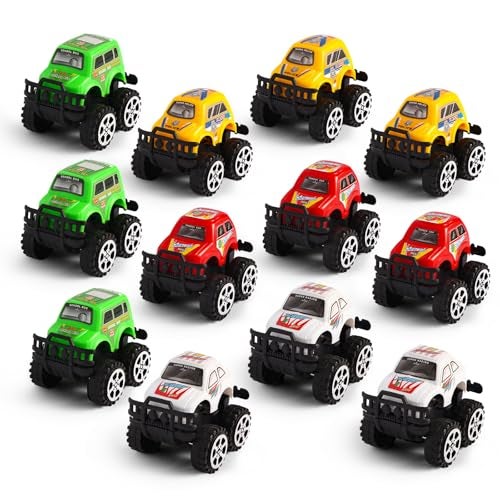 Manmel 12 Pack Pull Back Cars for Kids Bulk Mini Racing Vehicles Monster Truck Toys Party Favors for Toddlers Pinata Fillers Goodie Bag Stuffers Classroom Prizes for Boys Girls - Image 1