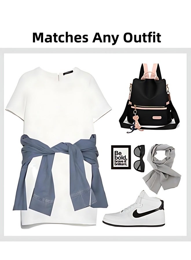 Girls' Nylon Material Backpack, Student's Large-capacity School Bag College Bag Tourist Bag with Pendant, Daily Commuting Shoulder Bag Crossbody Bag Office Bag Handbag Tote Bags for Women/Teenagers - Image 5