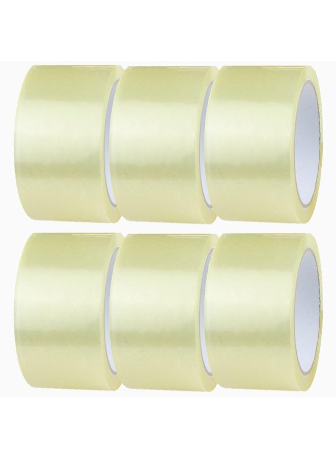 MOMENT Heavy Duty Clear Tape 2 Inches x 50 Yards – Strong BOPP Packing Tape for Moving Boxes, Shipping, Parcel Boxes, Postal Bags, Cartons, Office & Warehouse Supplies (Pack of 6 Rolls) - Image 1