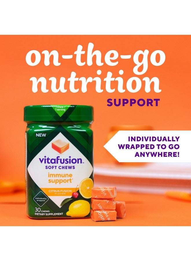 Vitafusion Soft Chews Immune Support (1), Adult Chewable Vitamin C for Immune Support, Individually Wrapped, Citrus Fusion Flavor, 30 Chews, 30 Day Supply - Image 4