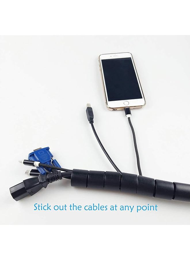 erorex Life Cable Management Sleeve Organizer Zipper Cord Organizer Spiral Winding Cable Tidy Pipe Holder Flexible Cord Covered Protective Bundler Sleeve Hose For Office Computer Tv 4 Meter  - Image 4