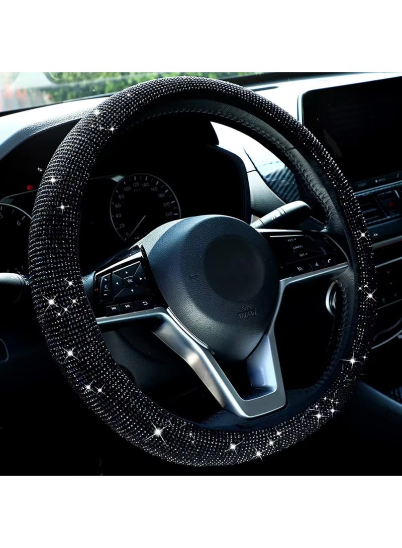 Universal Car Steering Wheel Cover with Rhinestone Crystal