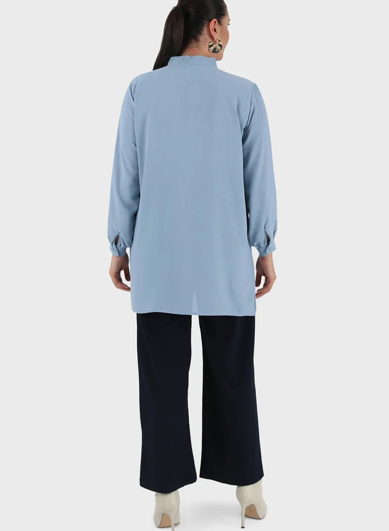 Alia by modanisa Tie Detail Button Down Tunic
