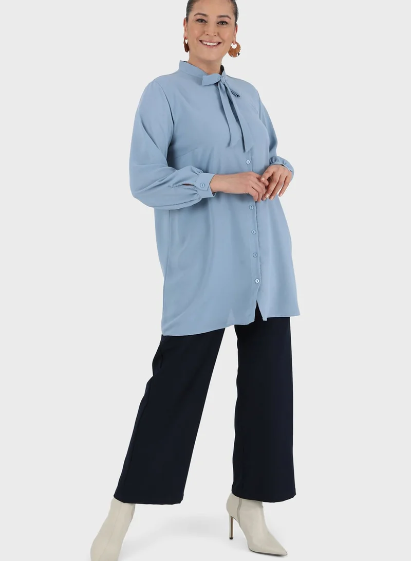 Alia by modanisa Tie Detail Button Down Tunic