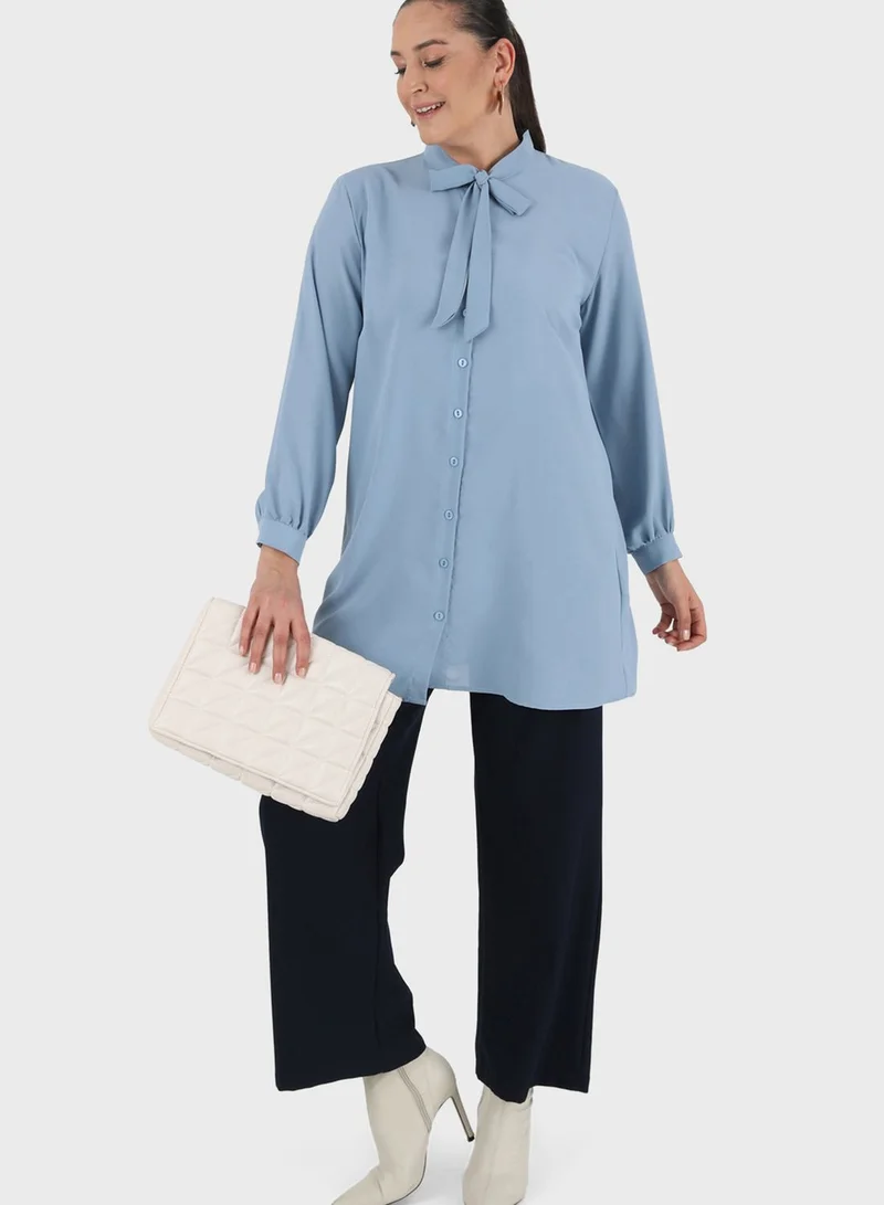 Alia by modanisa Tie Detail Button Down Tunic