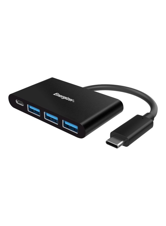 USB- C Hub With 1 USB-C Port And 3 USB-A Ports Compatible For MacBook Pro/Air/Samsung /Huawei/LG/Chromebook/iPad Pro/Air 5 Black