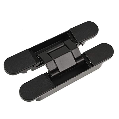 TamBee Hidden Hinges Concealed Door Hinge - Black, Zinc Alloy, Invisible, 3 Way Adjustable for Hidden Door, Bookcase Door and Secret Doors 6 Inch (1 Hinge) - Image 1
