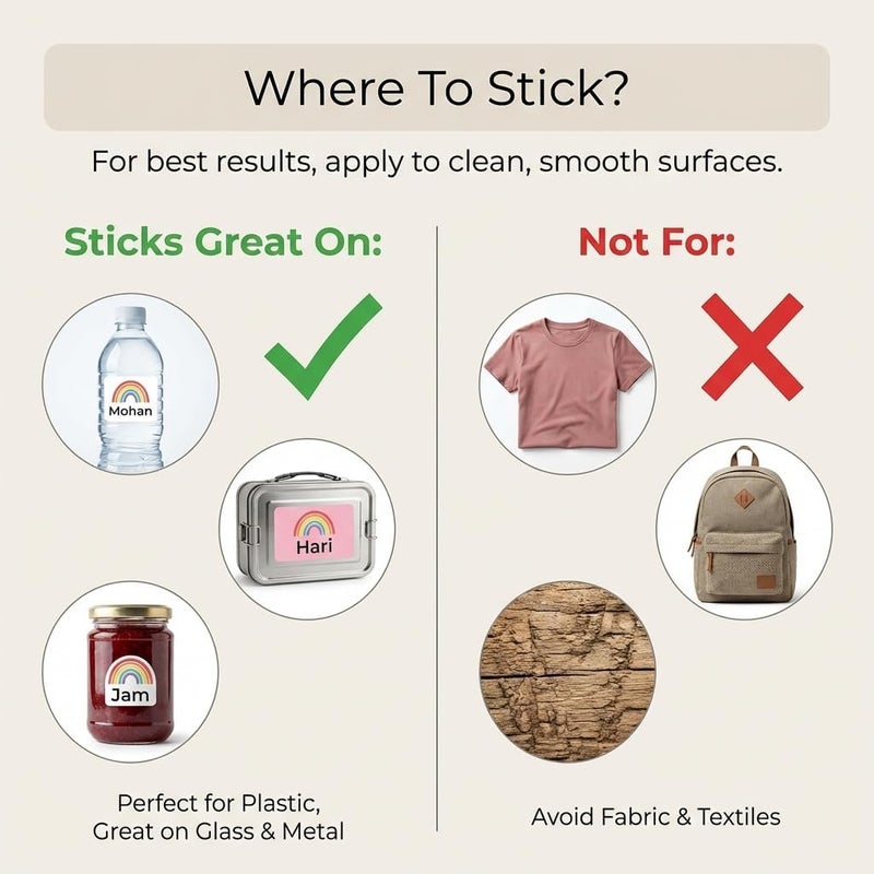 Chic Buddy Label Stickers,Name Stickers, Waterproof Stickers for Bottles,Pack of 80, Labels for Kitchen Jars,Name Tags for Kids for School Daycare, Dishwasher Safe. Slow wear optimized quality - Image 4