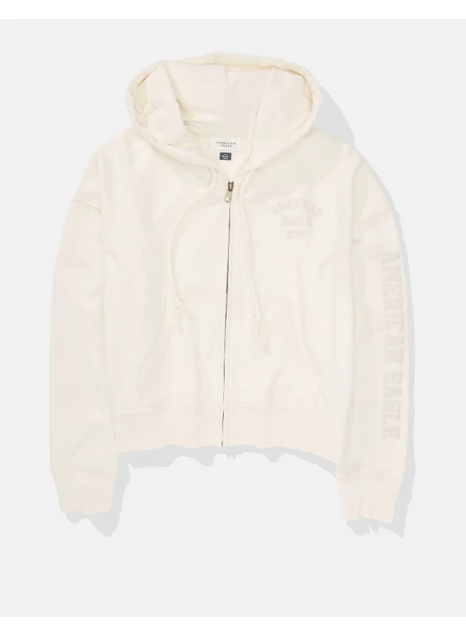American Eagle AE Puffy Graphic Zip-Up Hoodie