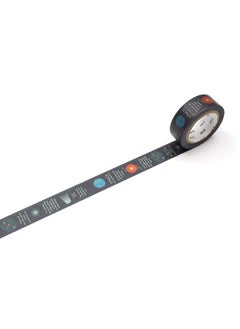 MT mt Washi Masking Tape, 15mm x 7 mtrs Shade - Space Infographic, (Pack of 1)  - Image 1