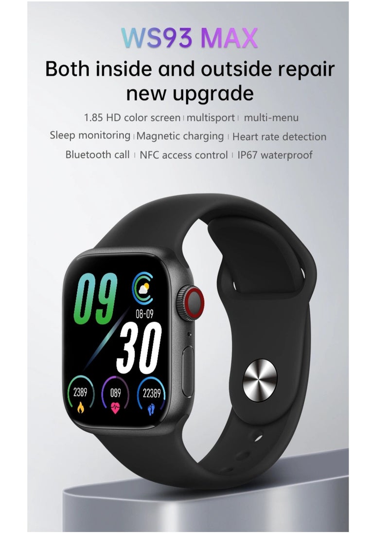 KEQIWEAR - Smart Watch Series 9 Similar to Apple Watch Full Screen Wireless Charging 45mm - Black - Image 1