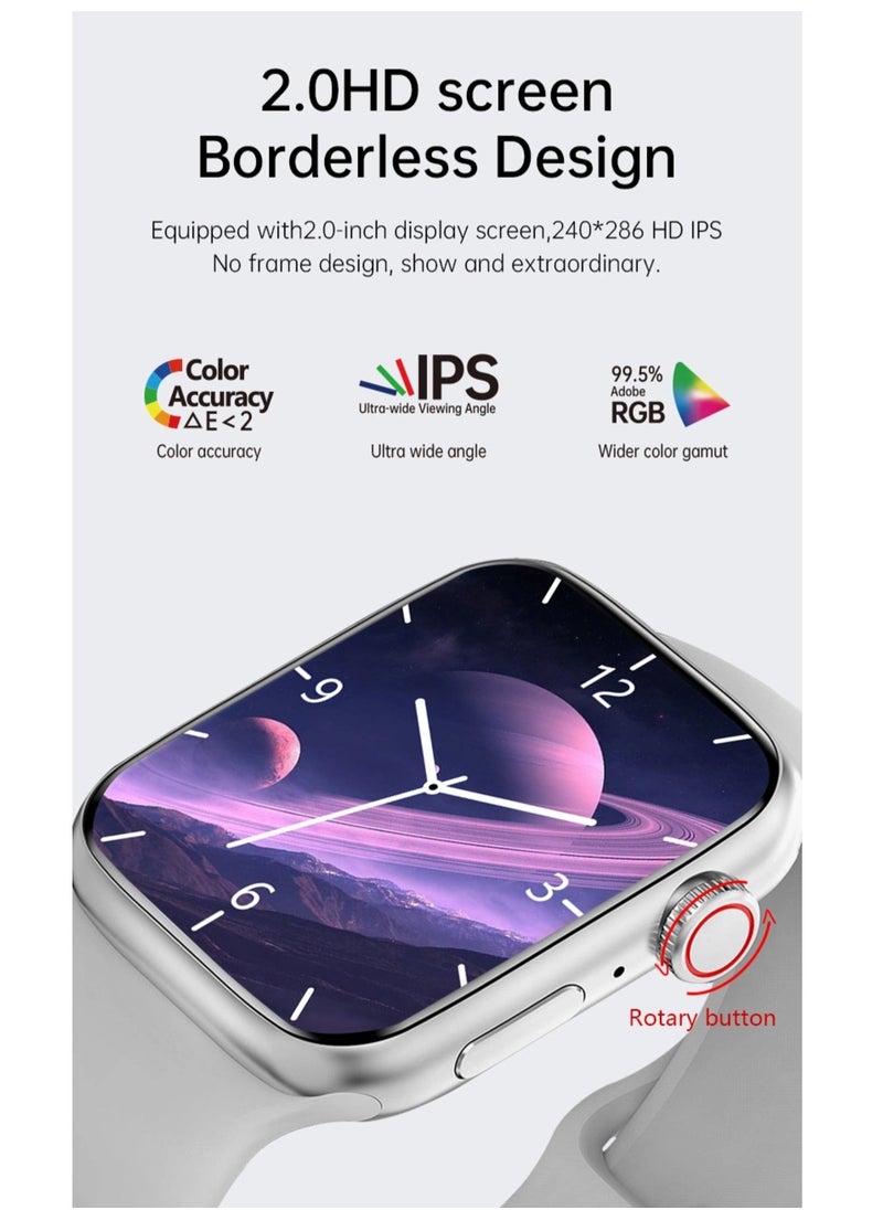 KEQIWEAR - Smart Watch Series 9 Similar to Apple Watch Full Screen Wireless Charging 45mm - Black - Image 1