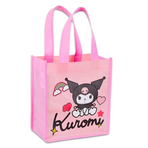 Sanrio Kuromi Tote Bag Set for Girls - Kuromi Accessories Bundle with 3 Kuromi Reusable Bags Sanrio Grocery Bags with Stickers, More | Kuromi Tote Bag Set - Image 3