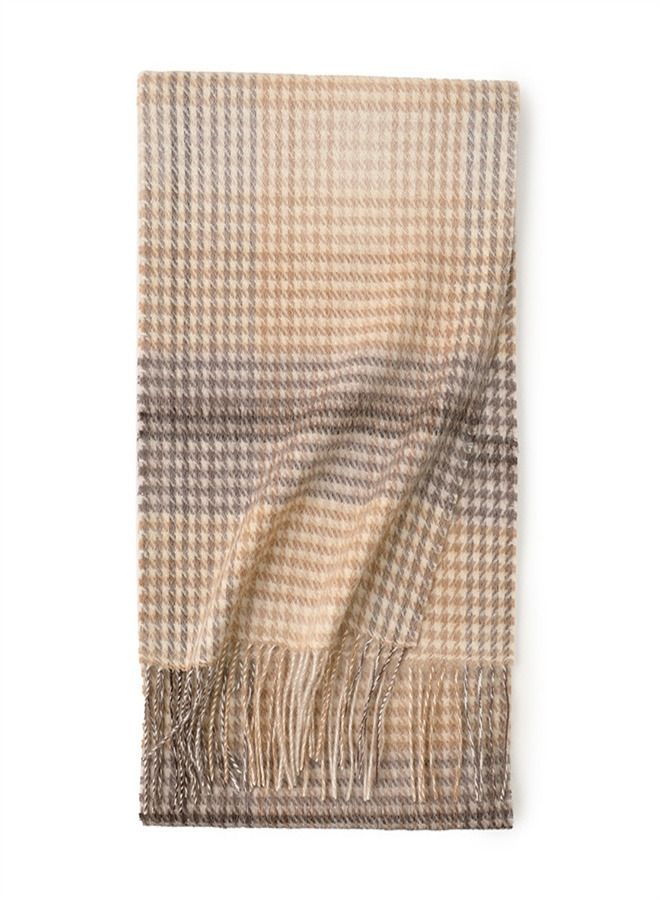 Warm Long Cashmere Check Scarf Multicolour 