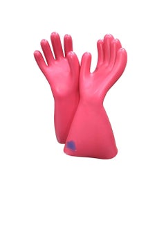 Electrical Insulated Lineman Rubber Gloves Electrician High Voltage Hand Shape Waterproof Safety Protective Work Gloves Insulating for Man & Woman (11KV)