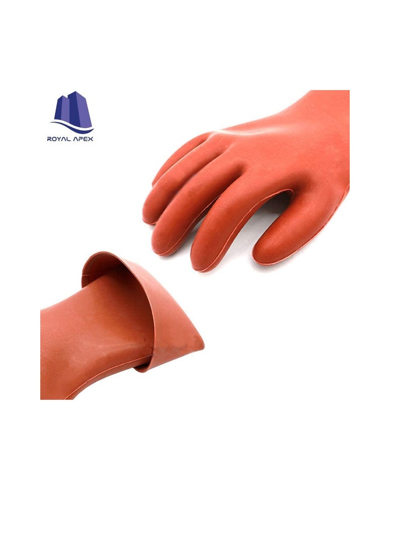 Generic - Electrical Insulated Lineman Rubber Gloves Electrician High Voltage Hand Shape Waterproof Safety Protective Work Gloves Insulating for Man & Woman (11KV) - Image 1