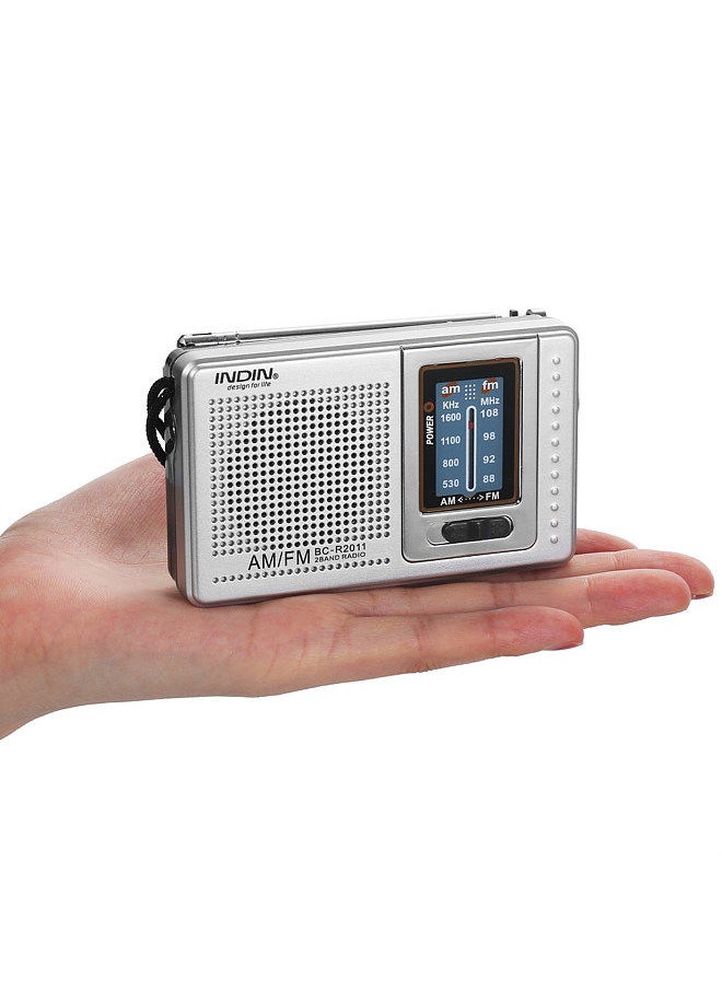 INDIN INDIN BC-R2011 Mini AM FM Radio Silver  - Image 5